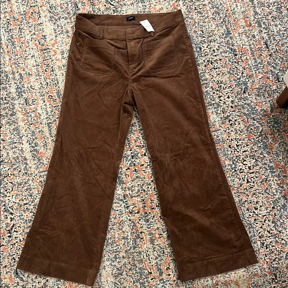 Women’s jcrew brown wide leg corduroy pants. New with tags.